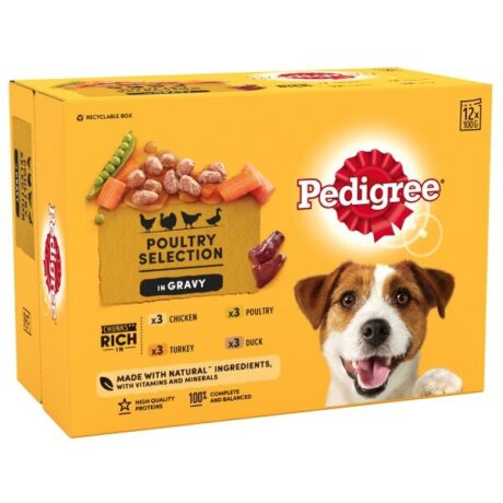 Pedigree Poultry Selection Adult in Gravy Pouches 4 x 12 x 100g