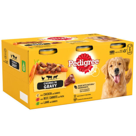 Pedigree Country Casseroles in Gravy Tins Chunks in Gravy 4 x 6 x 400g