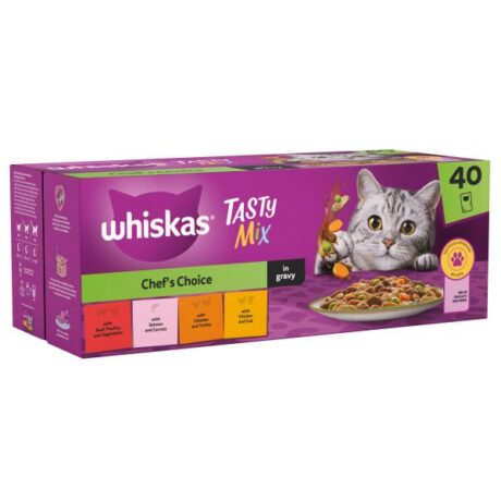 Whiskas Adult 1+ Tasty Mix Chefs Choice in Gravy Pouches 2 x 40 x 85g
