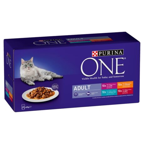 Purina One Adult Cat Mixed Variety in Gravy Pouches 2 x 40 x 85g