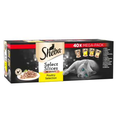 Sheba Select Slice Poultry Collection in Gravy Pouches 40 x 85g